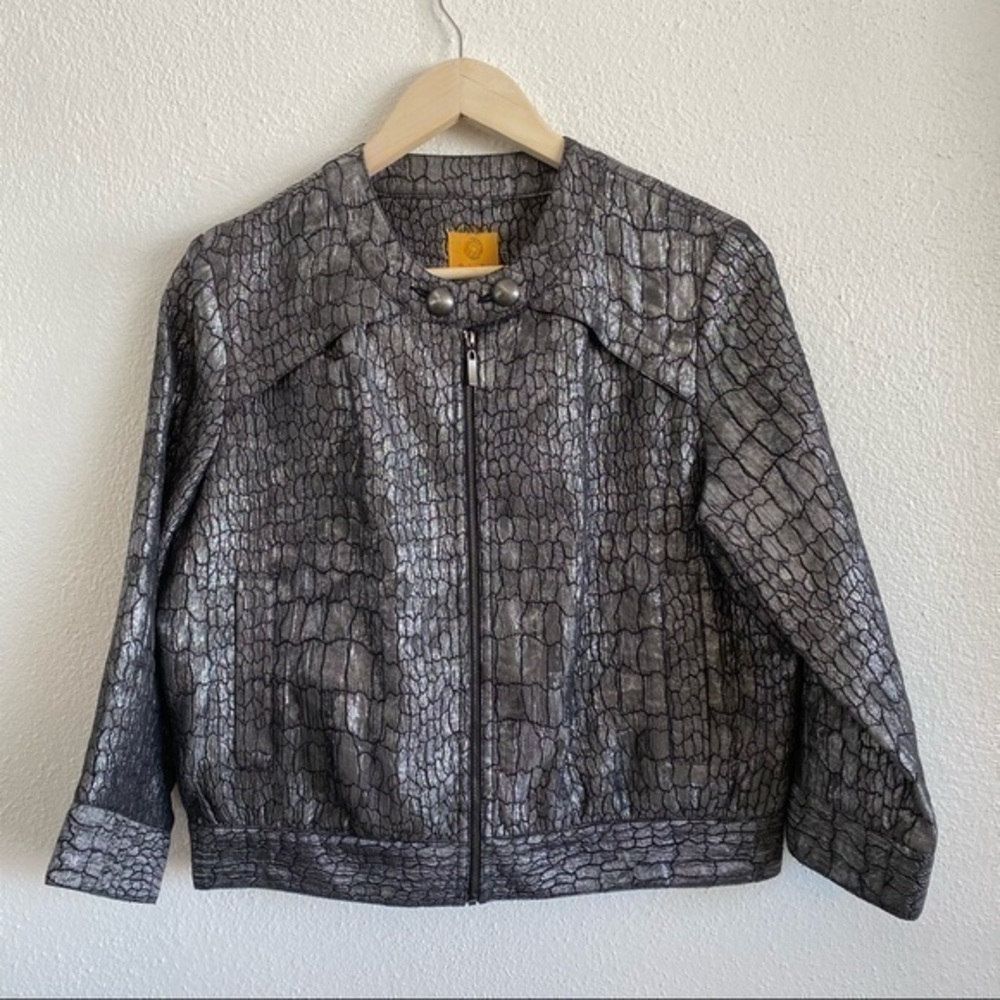 RUBY RD Metallic Animal Print Jacket